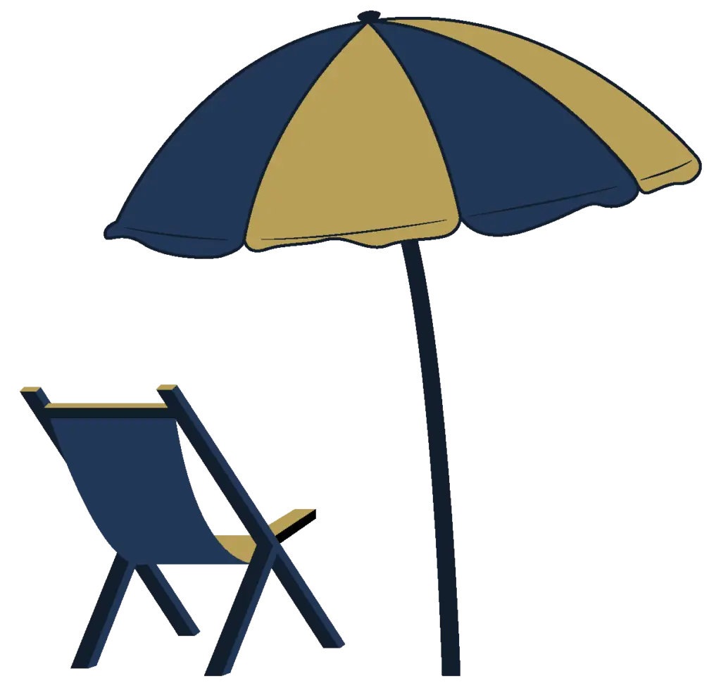 Transat et parasol - icône service tourisme